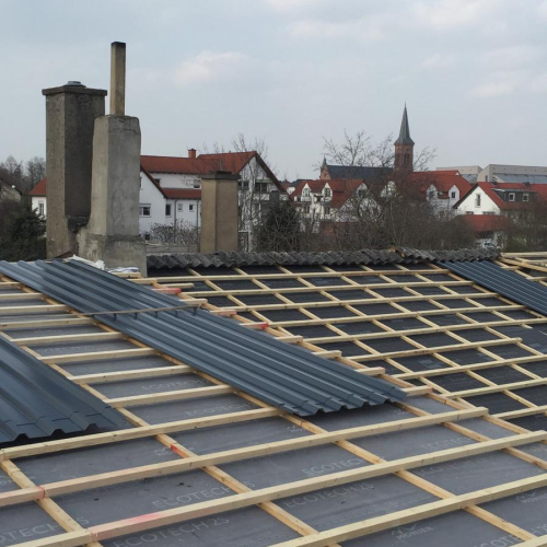 160m² Asbest Wellplatten Eternit Dachsanierung