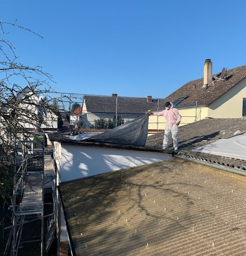 160m² Asbest Wellplatten Eternit Dachsanierung