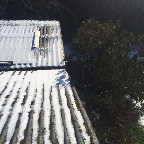 160m² Asbest Wellplatten Eternit Dachsanierung